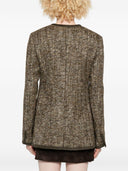Chaqueta de mezcla de lana de ganso dorado