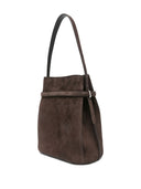 Toteme Main Belted Suede Leather Bucket Bag