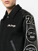 Chaqueta de bombardero de lana de ganso dorado