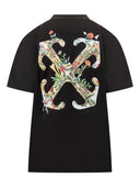 Off White Arrow Glass Flower Cotton T Shirt