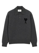 Ami Paris Ami De Coeur Wool Polo Shirt