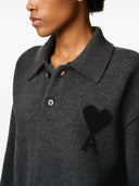 Ami Paris Ami De Coeur Wool Polo Shirt