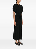 Victoria Beckham Gathered Waist Midi Dress