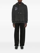 Off White Faded Painting Skate Cotton Hoodie