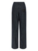 Fendi Cotton szeroko nóg spodnie
