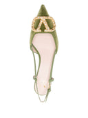 Valentino Garavani V Logo Signature Velvet Slingback Pumps