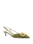 Valentino Garavani V Logo Signature Velvet Slingback Pumps