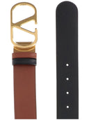 Valentino Garavani V Logo Signature Leather Belt