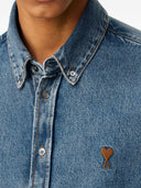 Ami Paris Denim Shirt With Logo