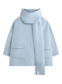 Ermanno Firenze Wool Scarfed Cape