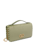Valentino Garavani V Logo Signature Velvet Wallet On Chain