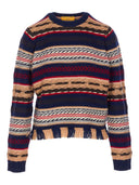 Gäste in der Wohnung gestreifte Crewneck -Pullover