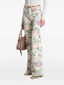 Chloè Flare Denim Jeans med overalt blomster Print