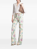 Chloè Flare Denim Jeans med overalt blomster Print