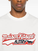 Autry X Maison Kitsune Logo Cotton T Shirt