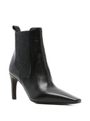 Brunello Cucinelli Leather Heeled Ankle Boots