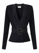 Elisabetta Franchi Belted V Necked Top