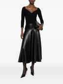 Norma Kamali Faux Leather Skirt