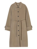 Manteau fermé à ceinture en laine