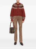 Via Masini 80 Leather Flared Leg Trousers