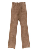 Via Masini 80 Leather Flared Leg Trousers