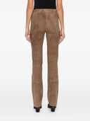 Via Masini 80 Leather Flared Leg Trousers