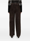 Via Masini 80 Leather Wide Leg Trousers