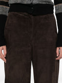 Via Masini 80 Leather Wide Leg Trousers