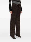 Via Masini 80 Leather Wide Leg Trousers