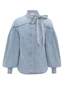 Zimmermann Denim Blus med knythals
