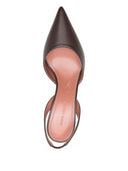 Amina Muaddi Holli Leather Slingback Pumps