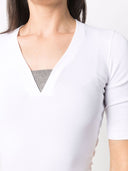 Brunello Cucinelli Pull à col en V en coton