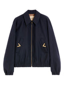 Valentino V Gold Wool Blend Blouson Jacket