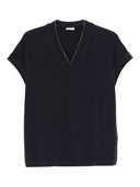 Brunello Cucinelli Camiseta De Algodón Con Cuello En V