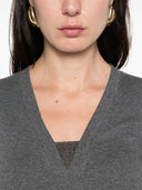 Brunello Cucinelli Baumwollpullover mit V-Ausschnitt