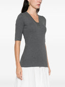 Brunello Cucinelli Baumwollpullover mit V-Ausschnitt