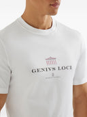 T-shirt in cotone con logo Brunello Cucinelli