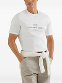 T-shirt in cotone con logo Brunello Cucinelli