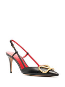 Escarpins à bride arrière en cuir avec logo V Valentino Garavani