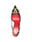 Escarpins à bride arrière en cuir avec logo V Valentino Garavani