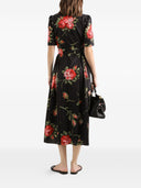 Dolce & Gabbana Roses Bouquet Print Midi Dress