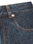 Shorts Fendi De Denim De Algodón