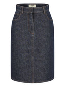 Falda Fendi De Denim De Algodón
