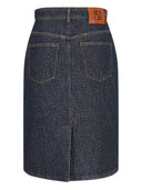 Falda Fendi De Denim De Algodón