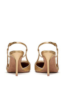 Valentino Garavani V Logo Signature Leather Slingback Pumps
