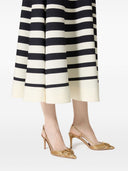 Valentino Garavani V Logo Signature Leather Slingback Pumps