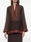 Tory Burch Linen Striped Tunic