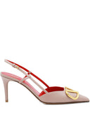 Décolleté slingback in pelle con logo V Valentino Garavani