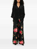 Dolce & Gabbana Roses Bouquet Print Silk Trousers