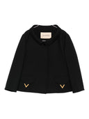 Valentino V 徽标标志性羊毛和丝绸夹克